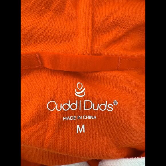 Cuddl Duds Sun Terry Hooded Tunic Spicy Orange Medium 3/4 Sleeve NWOT Pocket - Picture 7 of 13
